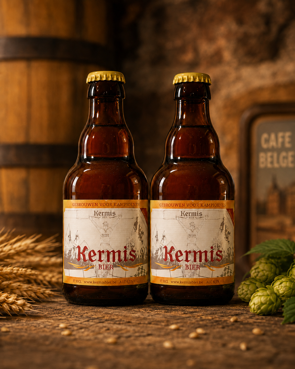 Two bottles of Kermis Bier